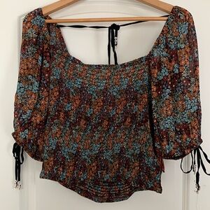 Free People Floral Crop Top